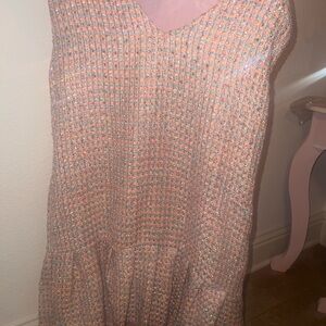 Queen of Sparkles Pink and Gold Textured Dress